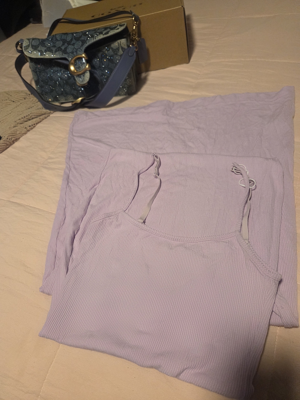 Lilac Ribbed Maxi Dress - Picture 3 of 4